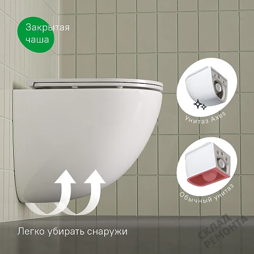 Фото Унитаз подвесной Iddis Axes AXERDSEI25 безободковый купить в Ачинске: цена, описание, фото. Интернет-магазин 4